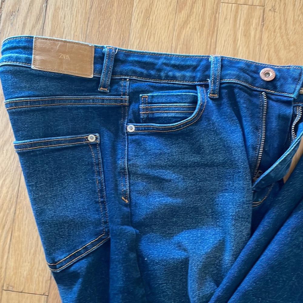 Zara Straight Leg with Raw Hem Jeans - Picture 2 of 5